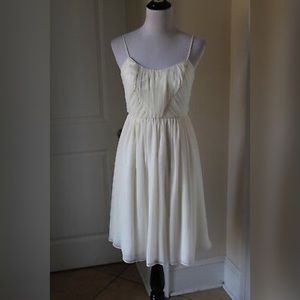 Antho. Hitherto Ivory Empire Waist Mini Dress